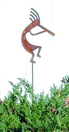 Kokopelli - Rusted Garden Stake