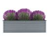 Garden Raised Bed Galvanized Steel 63"x15.7"x17.7" Gray