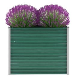 Garden Raised Bed Galvanized Steel 39.4"x15.7"x31.3" Green