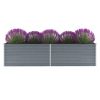 Garden Raised Bed Galvanized Steel 126"x31.5"x31.3" Gray