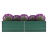 Garden Raised Bed Galvanized Steel 126"x31.5"x31.3" Green