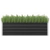 Garden Raised Bed Anthracite 63"x15.7"x17.7" Galvanised Steel