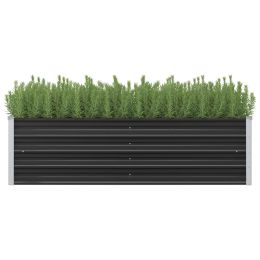 Garden Raised Bed Anthracite 63"x15.7"x17.7" Galvanised Steel