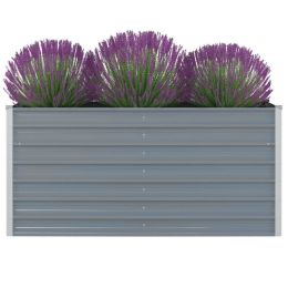 Raised Garden Bed 63"x31.5"x30.3" Galvanised Steel Gray