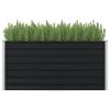 Raised Garden Bed Anthracite 63"x31.5"x30.3" Galvanized Steel