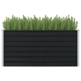 Raised Garden Bed Anthracite 63"x31.5"x30.3" Galvanized Steel