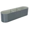 Garden Raised Bed 125.9"x31.4"x31.8" galvanized Steel Gray