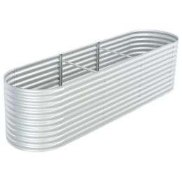 Garden Raised Bed 125.9"x31.4"x31.8" galvanized Steel Silver