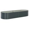 Garden Raised Bed 94.4"x31.4"x17.3" galvanized Steel Gray