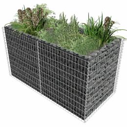 Gabion Raised Bed Steel 71"x35.4"x39.4" Silver