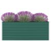 Raised Garden Bed 63"x31.5"x17.7" Galvanized Steel Green