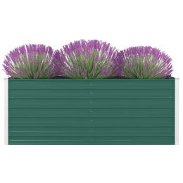 Raised Garden Bed 63"x31.5"x17.7" Galvanized Steel Green