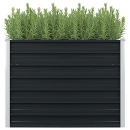 Raised Garden Bed Anthracite 39.4"x39.4"x30.3" Galvanized Steel