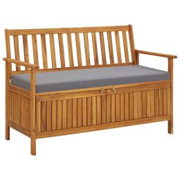 Garden Storage Bench 47.2" Solid Acacia Wood