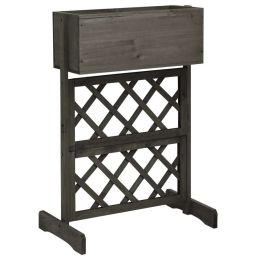 Garden Trellis Planter Gray 17.7"x11.8"x29.1" Solid Firwood