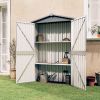 Garden Shed Gray 42.3"x18.1"x72" Galvanized Steel