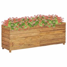 Raised Bed 59.1"x15.7"x21.7" Recycled Teak and Steel