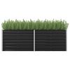 Garden Raised Bed Anthracite 94.5"x31.5"x30.3" Galvanized Steel