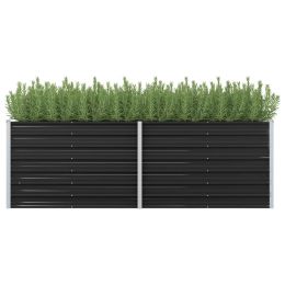 Garden Raised Bed Anthracite 94.5"x31.5"x30.3" Galvanized Steel