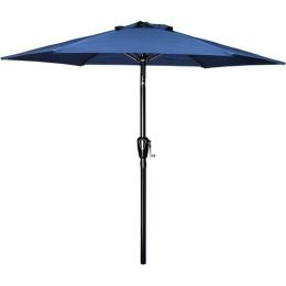 Simple Deluxe 7.5' Patio Outdoor Table Market Yard Umbrella with Push Button Tilt/Crank; 6 Sturdy Ribs for Garden; Deck; Backyard; Pool; 7.5ft; Blue