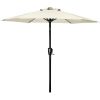 Simple Deluxe 7.5' Patio Outdoor Table Market Yard Umbrella with Push Button Tilt/Crank; 6 Sturdy Ribs for Garden; Deck; Backyard; Pool; 7.5ft; Beige