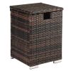 40*40*57cm Iron Frame Gas Bottle Storage Rattan Side Table Brown Gradient