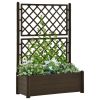 Garden Planter with Trellis 39.4'x16.9'x55.9' PP Mocha