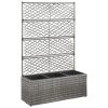 Trellis Raised Bed with 3 Pots 32.7"x11.8"x51.2" Poly Rattan Gray