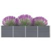 Raised Garden Bed 126"x15.7"x30.3" Galvanised Steel Gray