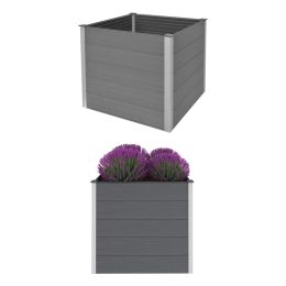 Garden Raised Bed WPC 39.4"x39.4"x35.8" Gray