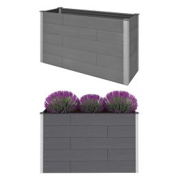 Garden Raised Bed WPC 59.1"x19.7"x35.8" Gray