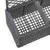 Trellis Raised Bed with 2 Pots 22.8"x11.8"x42.1" Poly Rattan Black