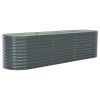 Garden Raised Bed 125.9"x31.4"x31.8" galvanized Steel Gray