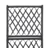 Trellis Raised Bed with 1 Pot 11.8"x11.8"x42.1" Poly Rattan Black