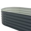 Garden Raised Bed 126"x31.5"x17.3" Galvanised Steel Gray