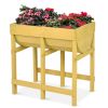 Raised Wooden Planter Vegetable Flower Bed with Liner