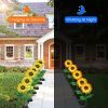 2 Pack Sunflower Solar Garden Lights Outdoor Waterproof Solar Powered Garden Stake Lights For Garden Patio