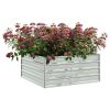 Garden Raised Bed 39.4"x39.4"x17.7" Galvanized Steel Silver