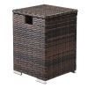 40*40*57cm Iron Frame Gas Bottle Storage Rattan Side Table Brown Gradient