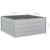 Garden Raised Bed 39.4"x39.4"x17.7" Galvanized Steel Silver