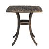 21.3inch Square Garden Cast Aluminum Table Bronze