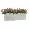 Garden Raised Bed 94.5"x15.7"x30.3" Galvanized Steel Silver