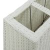 Garden Raised Bed with 4 Pots 31.5"x8.7"x31.1" Poly Rattan White