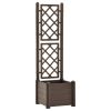 Garden Planter with Trellis 16.9'x16.9'x55.9' PP Mocha