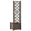 Garden Planter with Trellis 16.9'x16.9'x55.9' PP Mocha