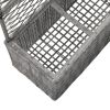 Trellis Raised Bed with 3 Pots 32.7"x11.8"x51.2" Poly Rattan Gray