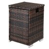 40*40*57cm Iron Frame Gas Bottle Storage Rattan Side Table Brown Gradient