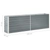 Garden Raised Bed Galvanized Steel 94.5"x15.7"x30.3" Gray