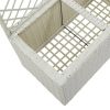 Trellis Raised Bed with 3 Pots 32.7"x11.8"x51.2" Poly Rattan White