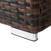 40*40*57cm Iron Frame Gas Bottle Storage Rattan Side Table Brown Gradient